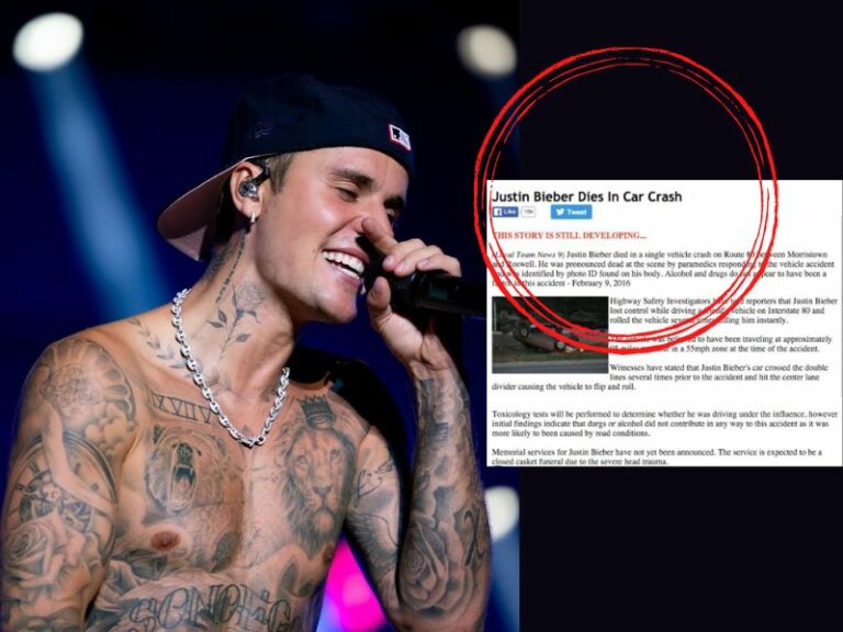 Death hoax –  Justin Drew Bieber is said to have died